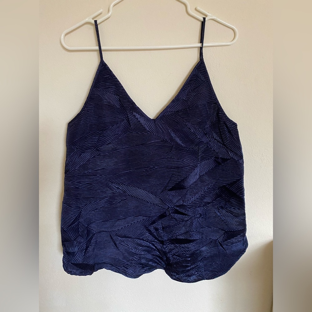 Anthropologie Floreat blue crinkle top